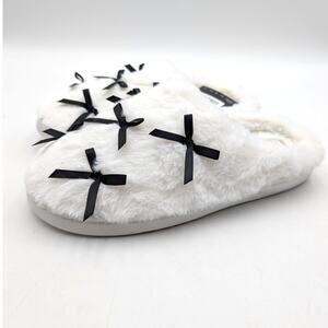 Mia Cozi Faux Fur Slide Slippers Shoes Women's White/Black Size US8M EU38